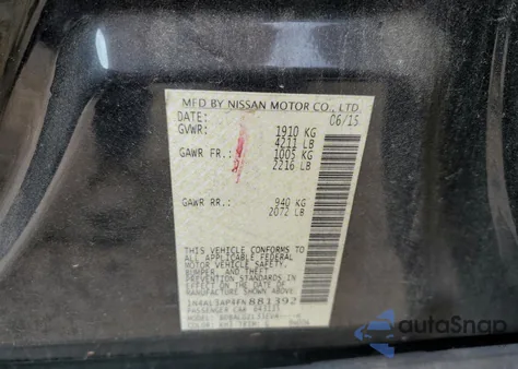 2015 Nissan Altima 2.5 z USA, uszkodzony, nr VIN 1N4AL3AP4FN881392